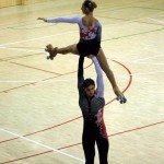 Alessandro e Arianna impegnati in un sollevamento nel long program