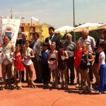 Il Sindaco e gli atleti durante le premiazioni