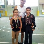 Kevin e Alba, Campioni Nazionali, con l'allenatore Ivan Bovara