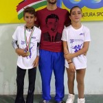 Kevin Bovara (1°) e Alba Marconi (7°) con Alessandro Fratalocchi ai Campionati Nazionali Aics 2015
